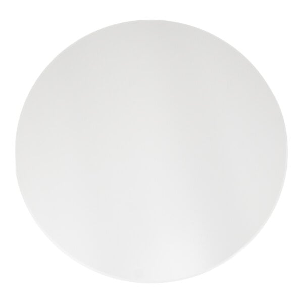 A round white outdoor table top with an eased edge.