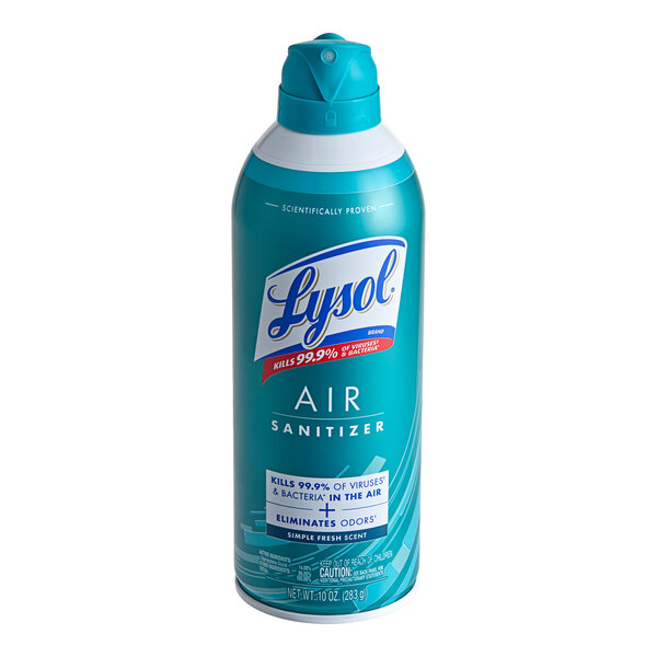 A 10 oz. can of Lysol Simple Fresh Scent Air Sanitizer Spray.