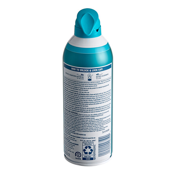 A 10 oz. can of Lysol Simple Fresh Scent Air Sanitizer Spray with a blue and white design.
