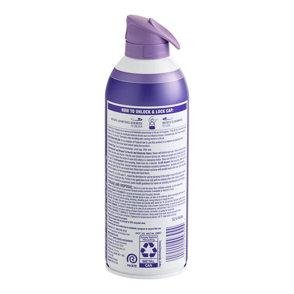 A 10 oz. can of Lysol Light Breeze Scent Air Sanitizer Spray with a purple cap.