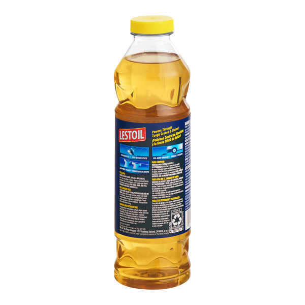 A 28 oz. bottle of Lestoil heavy-duty multi-purpose cleaner with a yellow cap.