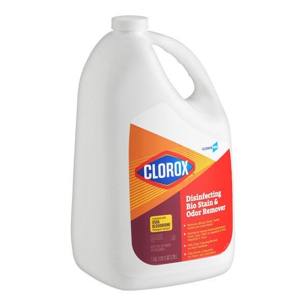 A 1-gallon container of CloroxPro Clorox Disinfecting Bio Stain and Odor Remover.