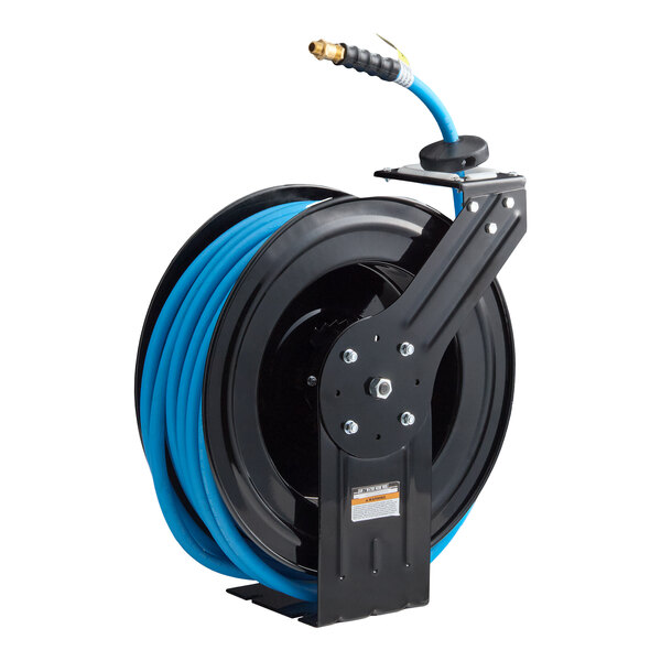 Regency Open Powder-Coated Steel Air / Water Hose Reel with 100' x 1/2" Hose