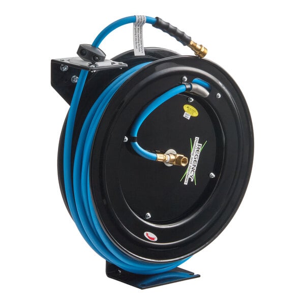 Regency Open Powder-Coated Steel Air / Water Hose Reel with 100' x 3/8" Hose