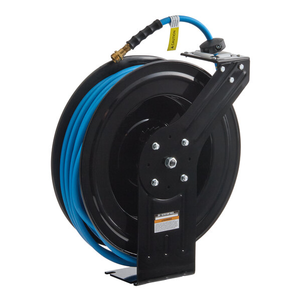 Regency Open Powder-Coated Steel Air / Water Hose Reel with 100' x 3/8" Hose