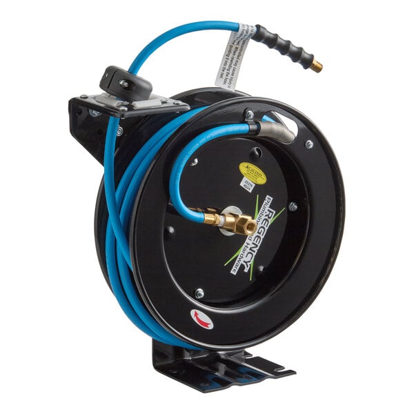 Regency Open Powder-Coated Steel Air / Water Hose Reel with 30' x 1/4" Hose