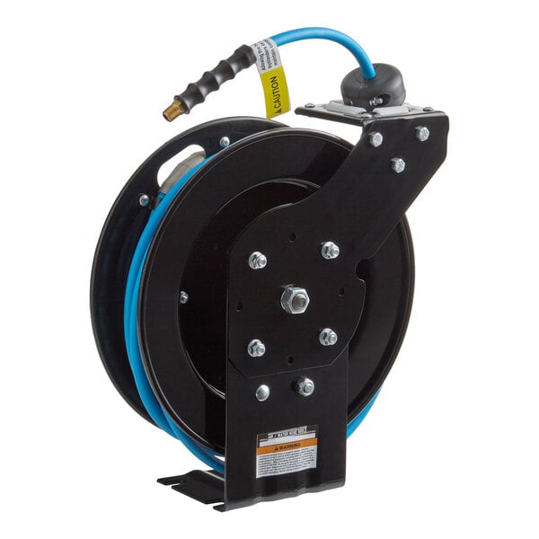 Regency Open Powder-Coated Steel Air / Water Hose Reel with 30' x 1/4" Hose
