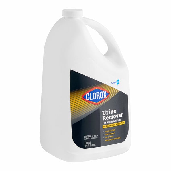 A 1-gallon container of CloroxPro Clorox urine stain and odor remover.