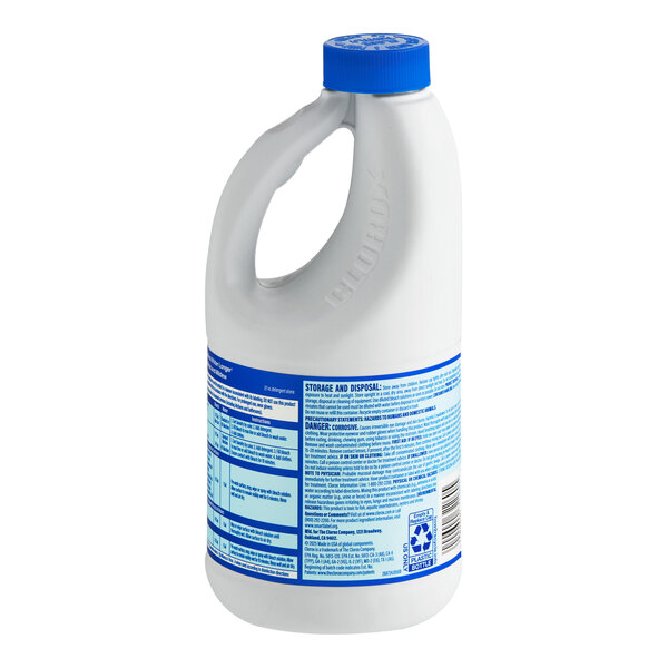 A 43 oz. bottle of CloroxPro Clorox concentrated disinfecting bleach with CloroMax.