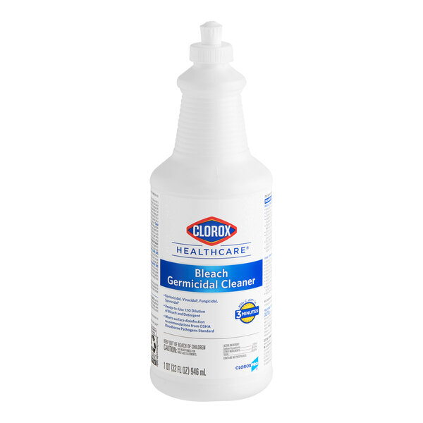 A 32 oz. bottle of Clorox Healthcare Bleach Germicidal Cleaner.