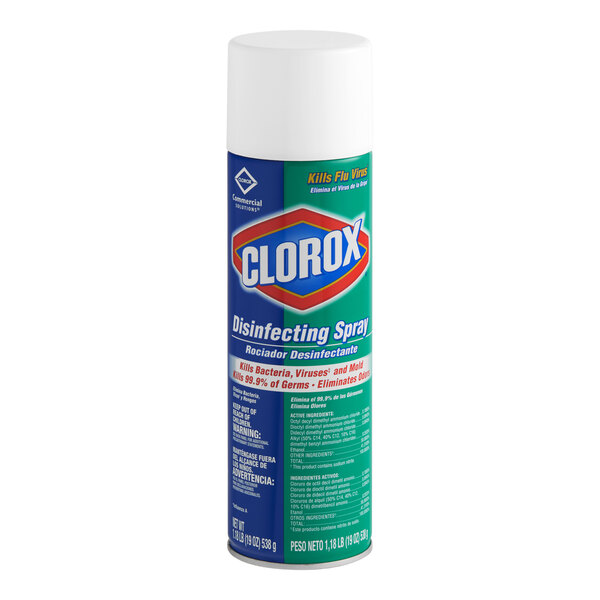A 19 oz. can of CloroxPro Clorox disinfecting spray with a fresh scent.