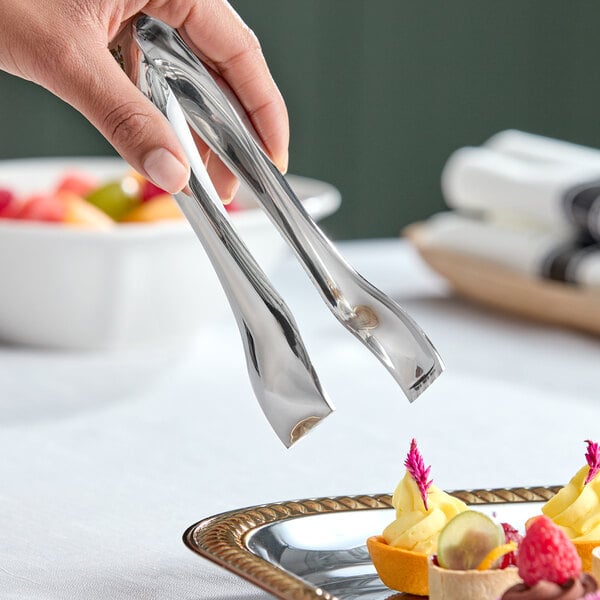 Sabert UM72STNG 6 1/4" Disposable Silver Plastic Serving Tongs - 72/Case