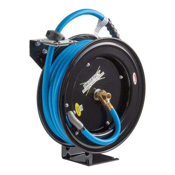 Regency Open Powder-Coated Steel Air / Water Hose Reel with 50' x 1/2" Hose