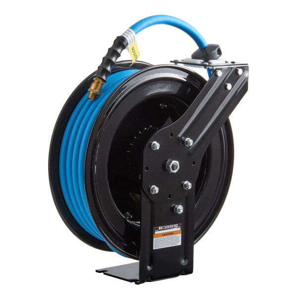 Regency Open Powder-Coated Steel Air / Water Hose Reel with 50' x 1/2" Hose