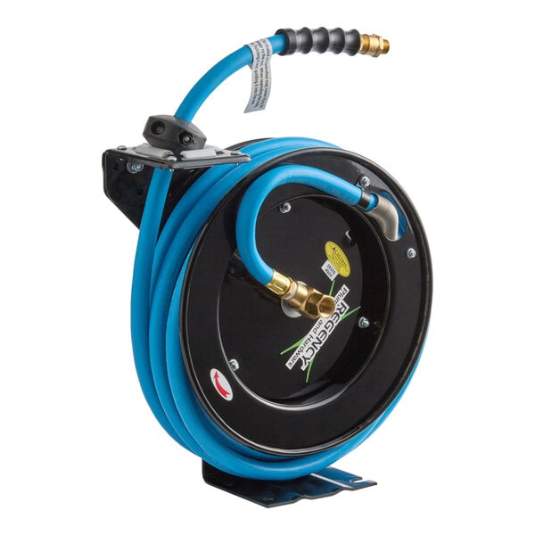 Regency Open Powder-Coated Steel Air / Water Hose Reel with 30' x 1/2" Hose
