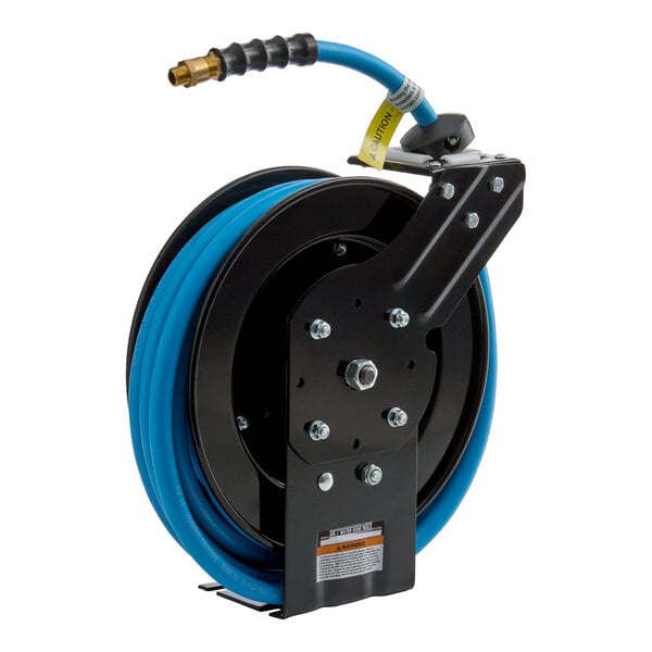 Regency Open Powder-Coated Steel Air / Water Hose Reel with 30' x 1/2" Hose