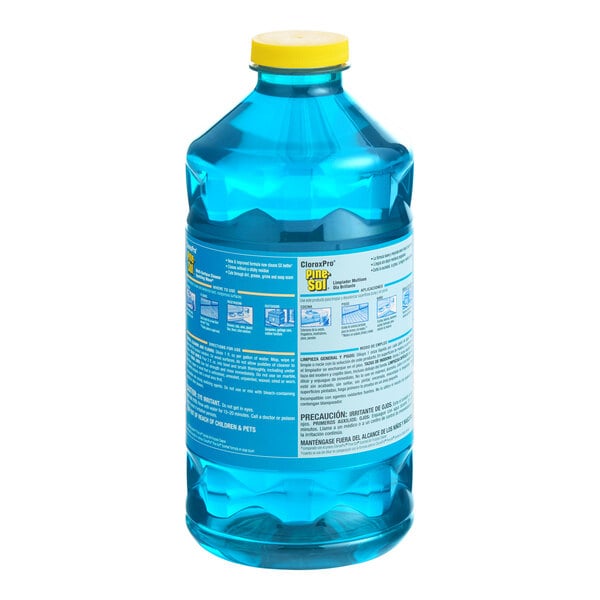 A large plastic bottle of CloroxPro Pine-Sol Sparkling Wave Scent Multi-Surface Cleaner.