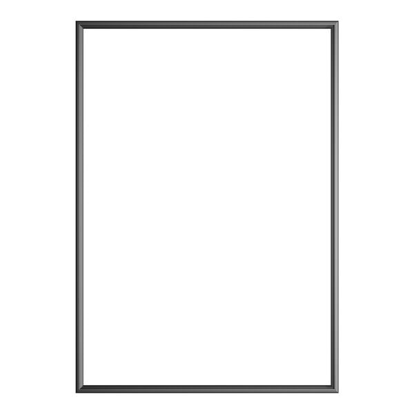 A rectangular door gasket with a thin, dark frame.
