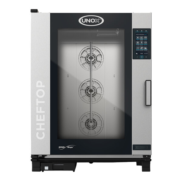 Unox XAVC-10FS-GPRM CHEFTOP MIND.Maps COUNTERTOP PLUS Natural Gas 10 Pan Full Size Combi Oven with Right-Hinged Door - 119,425 BTU, 120V, 1 Phase