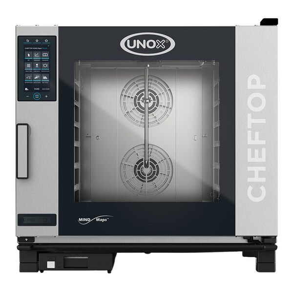 Unox XAVC-06FS-GPLM CHEFTOP MIND.Maps COUNTERTOP PLUS 6 Pan Full Size Natural Gas Combi Oven with Left-Hinged Door - 81,892 BTU, 120V, 1 Phase