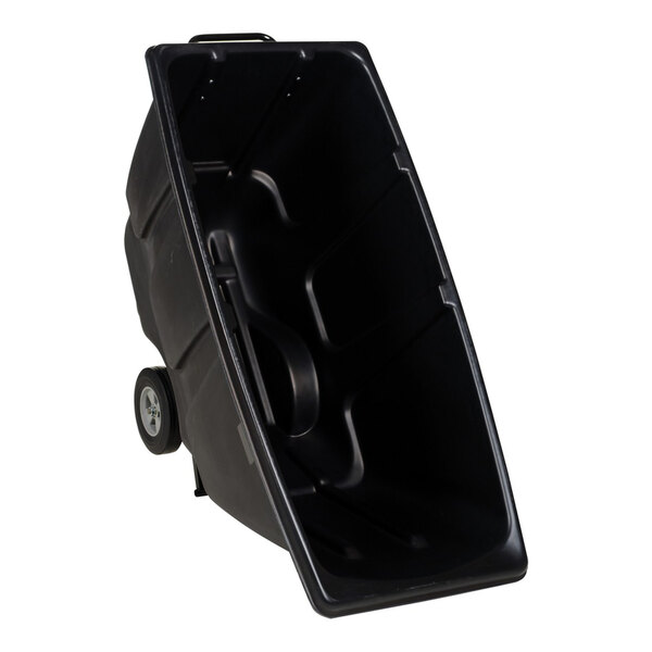 A black light-duty bulk tilt truck with wheels and a 0.5 cubic yard capacity.