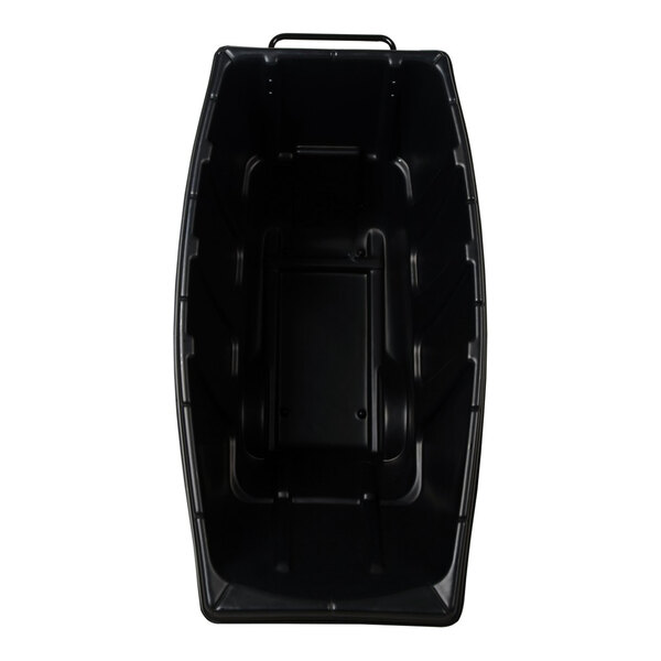 A large black heavy-duty bulk tilt truck with a 1 cubic yard capacity.