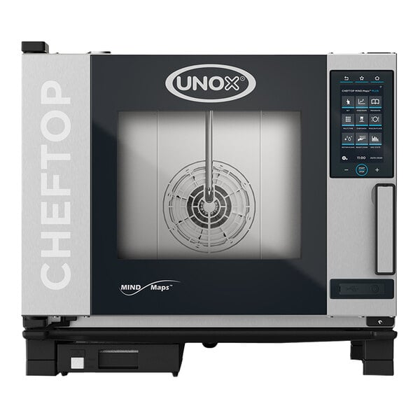 Unox XAVC-0511-GPRM CHEFTOP MIND.Maps COUNTERTOP PLUS Natural Gas 5 Pan Half Size Combi Oven with Right-Hinged Door - 51,183 BTU, 120V, 1 Phase