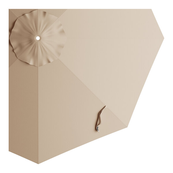 An 11-foot round tundra tan umbrella canopy designed for aluminum crank lift umbrellas.