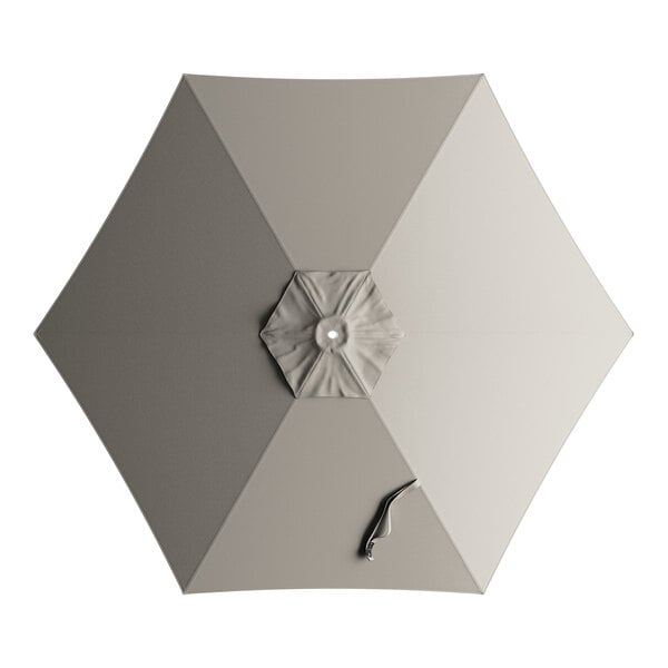 A round fog gray umbrella canopy designed for 7 1/2 foot aluminum push lift umbrellas.