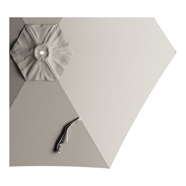 A round fog gray umbrella canopy designed for aluminum push lift umbrellas.