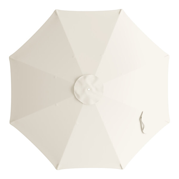 A round, fossil white umbrella canopy designed for 9-foot steel push lift umbrellas.