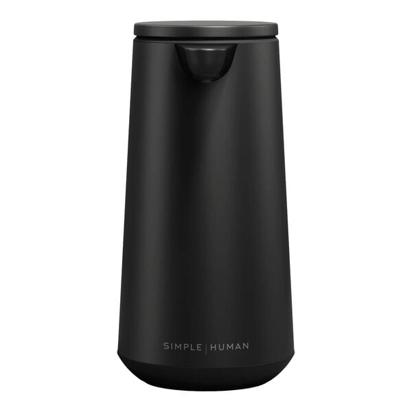 simplehuman ST1094 10 oz. Matte Black Stainless Steel Foam Sensor Pump with Refillable Cartridge and Sample Pouch