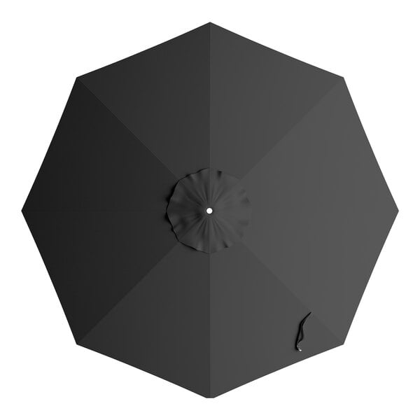 A large round black umbrella canopy designed for aluminum crank lift umbrellas.
