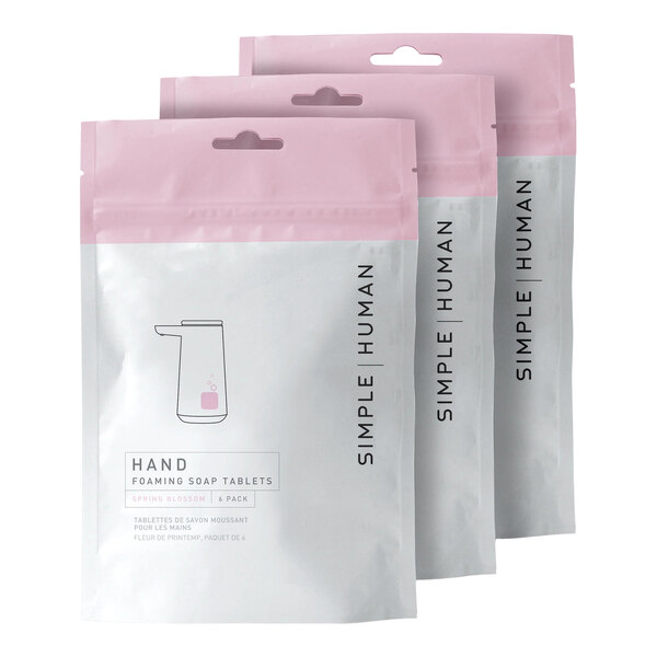 simplehuman CT2109 Spring Blossom Scented Foaming Hand Soap Tablet Refill Pouch - 3/Case