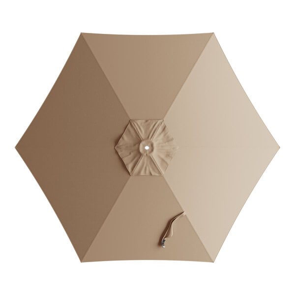 A round tundra tan umbrella canopy designed for aluminum push lift umbrellas.