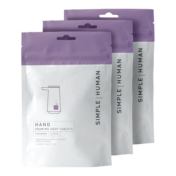 simplehuman CT2104 Lavender Scented Foaming Hand Soap Tablet Refill Pouch - 3/Case