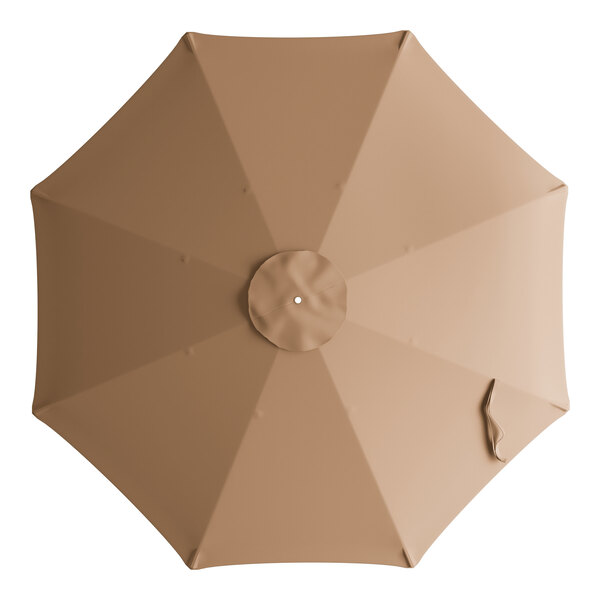 A round clay brown umbrella canopy designed for steel push lift umbrellas.