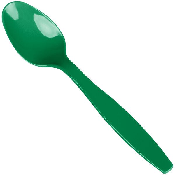 A heavy weight emerald green plastic spoon.