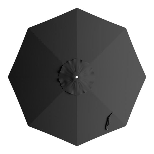 A round, black umbrella canopy designed for aluminum crank lift auto tilt umbrellas.