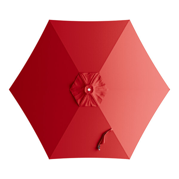 A round carnation red umbrella canopy designed for aluminum push lift umbrellas.