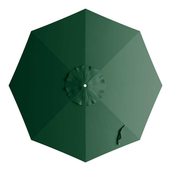 A round forest green umbrella canopy designed for aluminum crank lift auto tilt umbrellas.