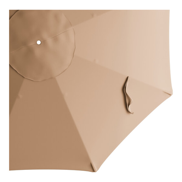 A round clay brown umbrella canopy designed for steel push lift umbrellas.