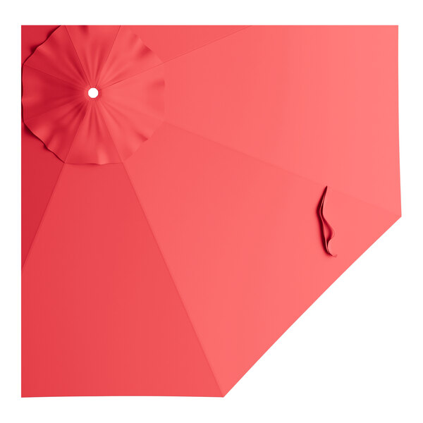 A round poppy red umbrella canopy designed for steel push lift umbrellas.