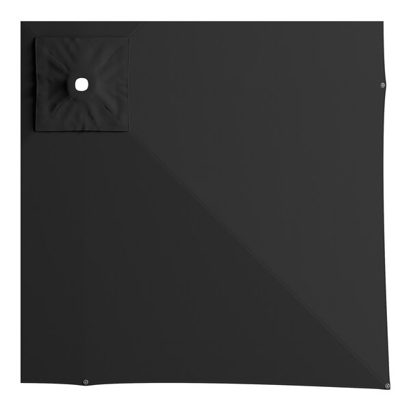 A square raven black umbrella canopy designed for 10-foot cantilever umbrellas.
