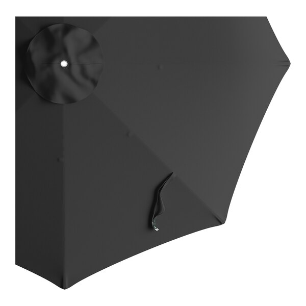 A round coal black umbrella canopy designed for 9-foot bamboo pulley lift umbrellas.