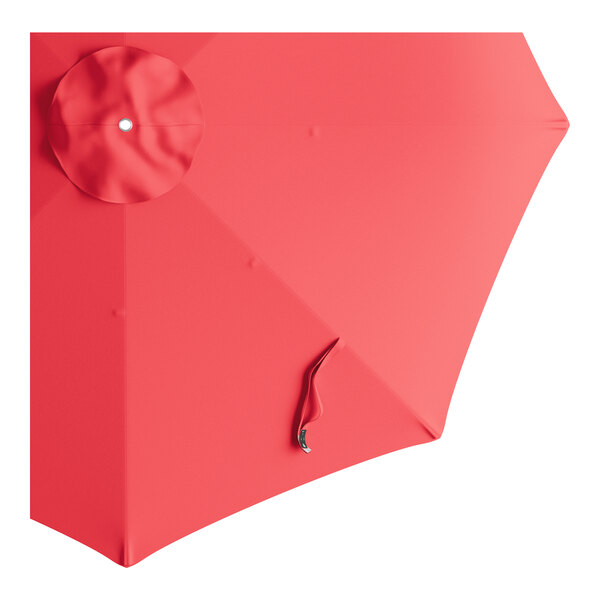 A round poppy red umbrella canopy designed for bamboo pulley lift umbrellas.