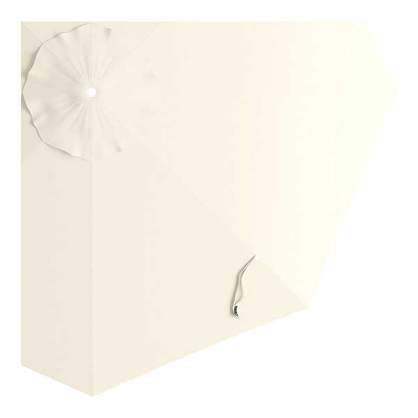 An 11-foot round shell beige umbrella canopy designed for aluminum crank lift umbrellas.