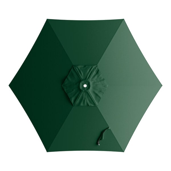 A round forest green umbrella canopy designed for 6-foot aluminum push lift umbrellas.