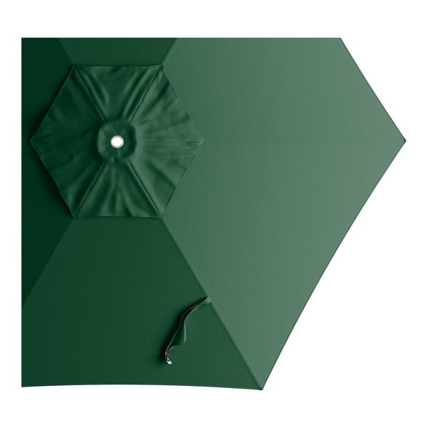 A round forest green umbrella canopy designed for aluminum push lift umbrellas.