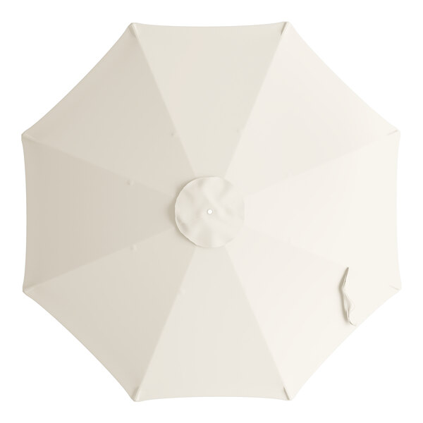 A round fossil white umbrella canopy designed for 7 1/2 foot steel push lift umbrellas.